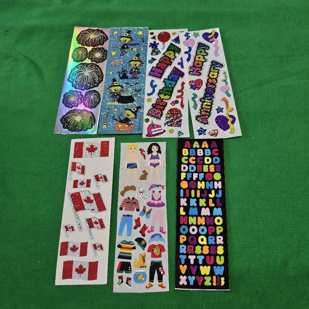 SL7:  Sandylion Sticker Lot - 7 Strips - Multiple Themes